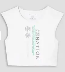P.E NATION Cropped cutout printed stretch-jersey top XXL