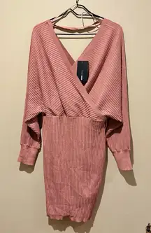 Fashion Nova Mauve Ribbed Long Sleeve Dress size 2X/3X