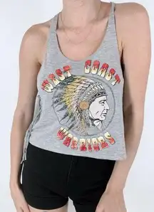 Freeze West Coast Warriors Gray Fringed Tank Top Size Small