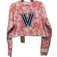 Villanova University Wildcats Tie Dye Champion Cropped Sweatshirt, Large