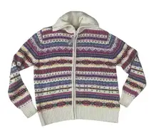 Heirloom collectibles size large fair isle multicolor full zip sweater nordic