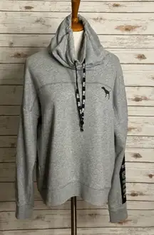Victoria's Secret PINK sequin 'New York' cowl neck fleece sweatshirt Size Large