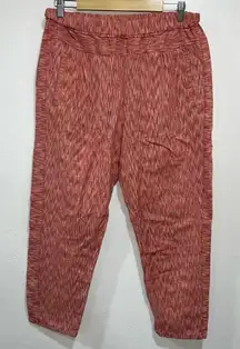 Anthropologie Brand Coral Red Longshore Size M Cotton High Rise Cropped Pants