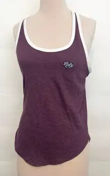 Victoria’s Secret PINK athletic tank top racer back graphic size small burgundy