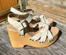 Korks Women's Dawson Wedge Platform Sandals Off‎ White Size 9