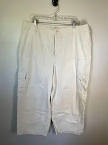 Universal Thread Wide Leg Cargo Pant Women's Size 17 Cream High Rise Cropped