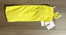 Beach Riot Yellow Ribbed Strapless Bikini Top Swimwear L NEW Anthropologie