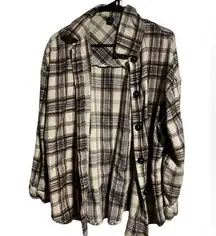 Men’s or Women’s Flannel Oversized Shirt Jacket | Plaid Shaket | Size Large