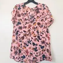 NWOT Pleione Pink Floral Blouse- Size Small