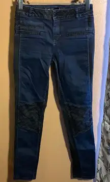Karen Millen -Two Toned Moto Skinny Jeans Size 4