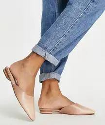 alyssaa faux leather slip on mules