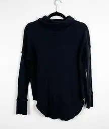 ARITZIA The Group Babaton Waffle Knit Long Sleeve Turtleneck Black Sz M