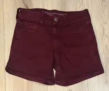 American eagle outfitters midi burgundy purple red shorts