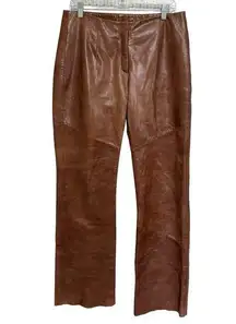 wilson's leather Pelle Studio x  Brown Genuine Leather Mid Rise Boot Cut Pants