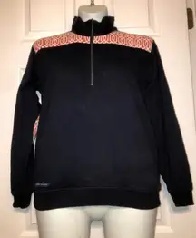 Simply Southern Sz S Pullover Navy Vine Pattern Half Zip Long Sleeve Sweatshirt