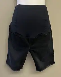 isabel Maternity Dark Wash Pull-On Bermuda Jean Shorts w/ Elastic Waist-Sz 6