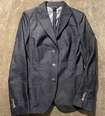 Brooks Brothers Women’s Navy Cotton Single Breasted Blazer Size 4 Silver Buttons