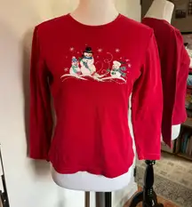 Small Red Snowman Top