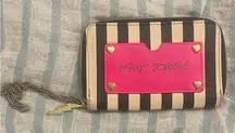 Vintage Betsey Johnson Striped Zip Around Wallet