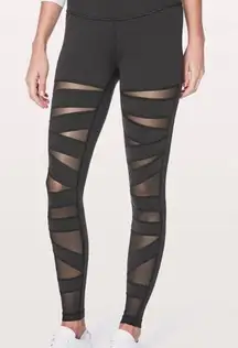 Lululemon Full Length Moro Sheer Panel Cutout Leggings