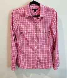 Banana Republic Pink Plaid Button down size Medium