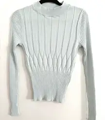 NWT Club Monaco Keisa Light Blue Ribbed Sweater Mint Blue Green S Small