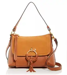 NWT See By Chloe Joan Small Leather & Suede Shoulder Bag Tan Leather Purse