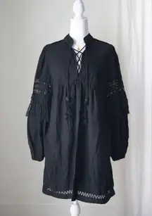 100% Silk Black Mini Dress