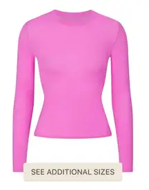 SKIMS Long Sleeve T-Shirt In Hot Pink