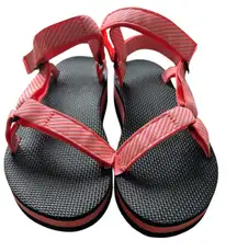 Teva Coral and White Striped Sandals