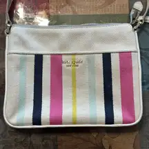 Run Around Stripe Medium White and colorful Crossbody