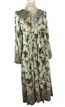 R.Vivimos Floral Tassel Bohemian Maxi Dress size small