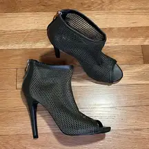 Studio F Fishnet Peep-Toe Ankle Booties - Size 37