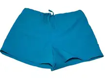 L.L. Bean Blue Supplex Nylon Drawstring Shorts Lining‎ Pockets Large Active
