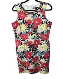 Chadwicks Floral Sleeveless Sheath Knee Length Dress Women's Size 12