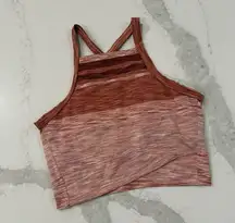 prAna Blazing Star Bralette Womens Small AutumnStripe Padded HighNeck Activewear