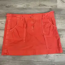 J. Crew Pink Weathered Chino Classic Twill Zip & Button Front Mini Skirt Size 12