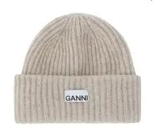 Ganni Wool Beanie Rib Knit
