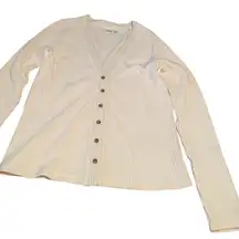Fatherly Long Sleeve Cream Colored Button-Up Cardigan, size Medium