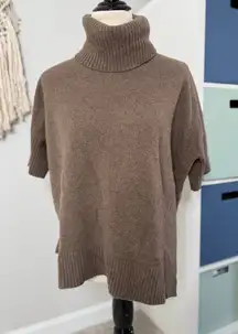 Lauren Ralph Lauren Wool Rabbit Hair Brown Short Sleeved Turtleneck Sweater L/XL