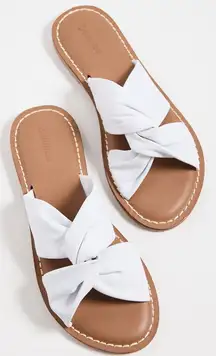 Soludos | Size 9 Cream‎ and Brown Bow Leather Clara Beach Slide Sandals