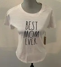 Rae Dunn Best Mom Ever T-shirt Top White Pink XS New NWT Mom Mother’ Day gift