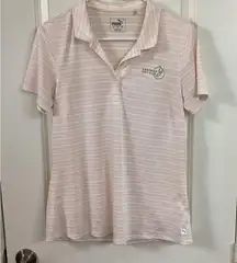 Puma Pink Fitted Polo Shirt with Buttoned Collar
