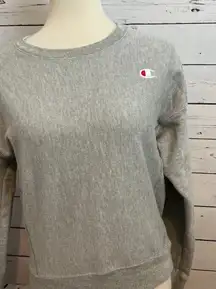 Champion Reverse Weave GF750 Pullover Sweatshirt‎ Small Gray Athletic Ribbed