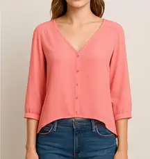 🔴 🌸 Sparkle & Fade Pink Open Back Button Blouse XS