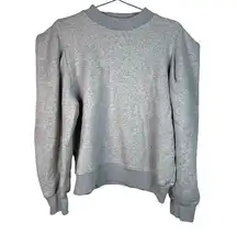 AGOLDE Gray Mock Neck Folded Sleeve Sweatshirt