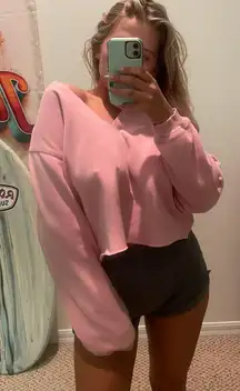 Pink Crop Sweatshirt