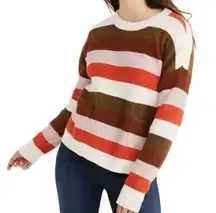 Madewell Patch Pocket Pullover Long Sleeve Knit Sweater Striped Medium M