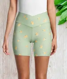 WEWOREWHAT Floral Dot-Print Bike Shorts in Seagreen XL