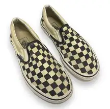 Vans  Kids Womens Shoes Size 5 6.5 Slip Ons Black White Checkered Checked Check